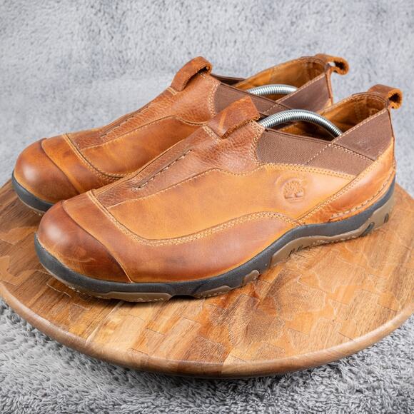 TIMBERLAND SMART COMFORT USED MEN 12/12.5 TAN LEATHER LOAFERS/SLIP ON SHOES - Picture 3 of 7